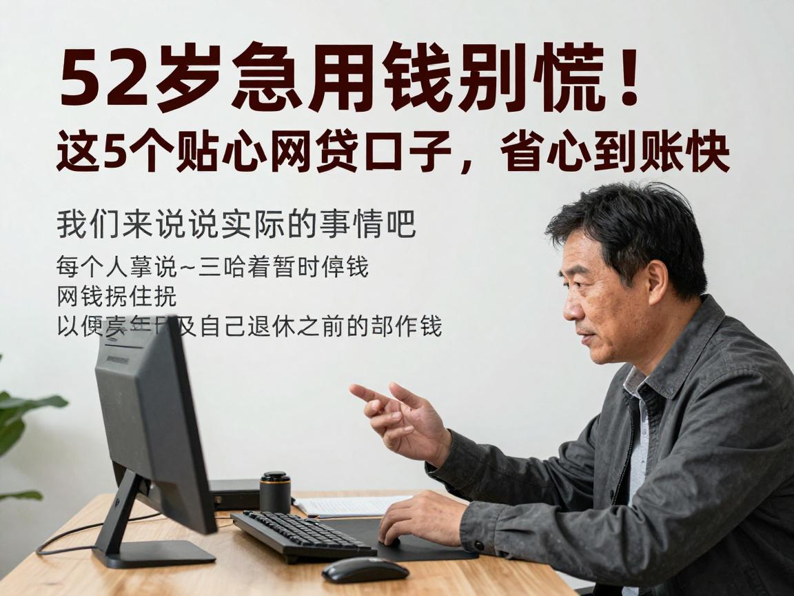 52岁急用钱别慌！这5个贴心网贷口子，省心到账快！