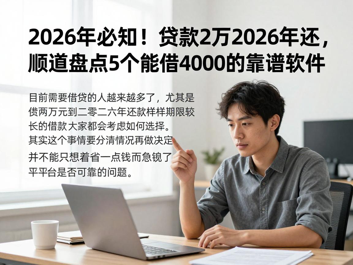 2026年必知！贷款2万2026年还，顺道盘点5个能借4000的靠谱软件