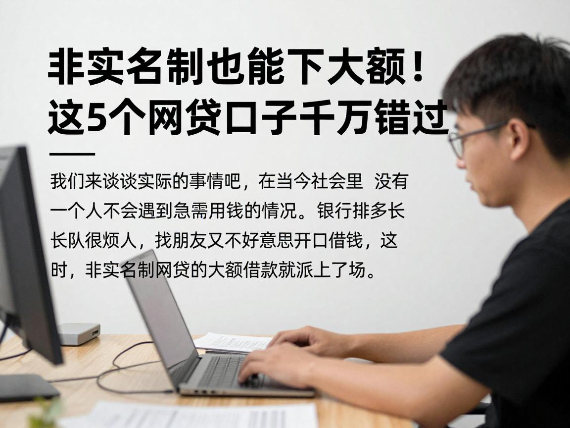 非实名制也能下大额！这5个网贷口子千万别错过