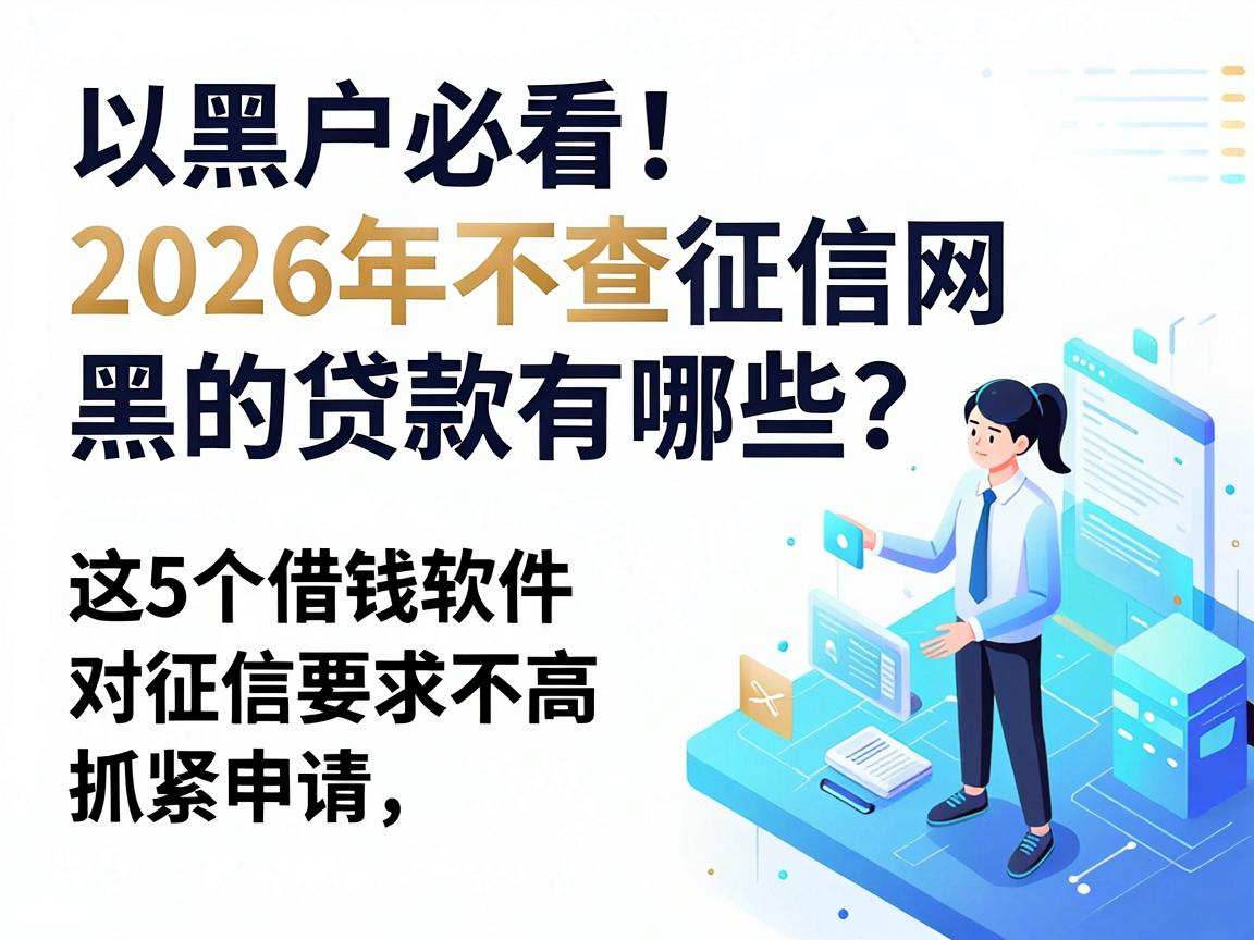 黑户必看！2026年不查征信网黑的贷款有哪些？这5个借钱软件对征信要求不高抓紧申请