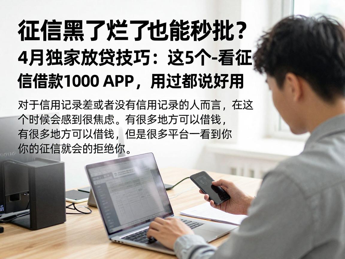 征信黑了烂了也能秒批？4月独家放贷技巧：这5个不看征信的借款1000 APP，用过都说好用