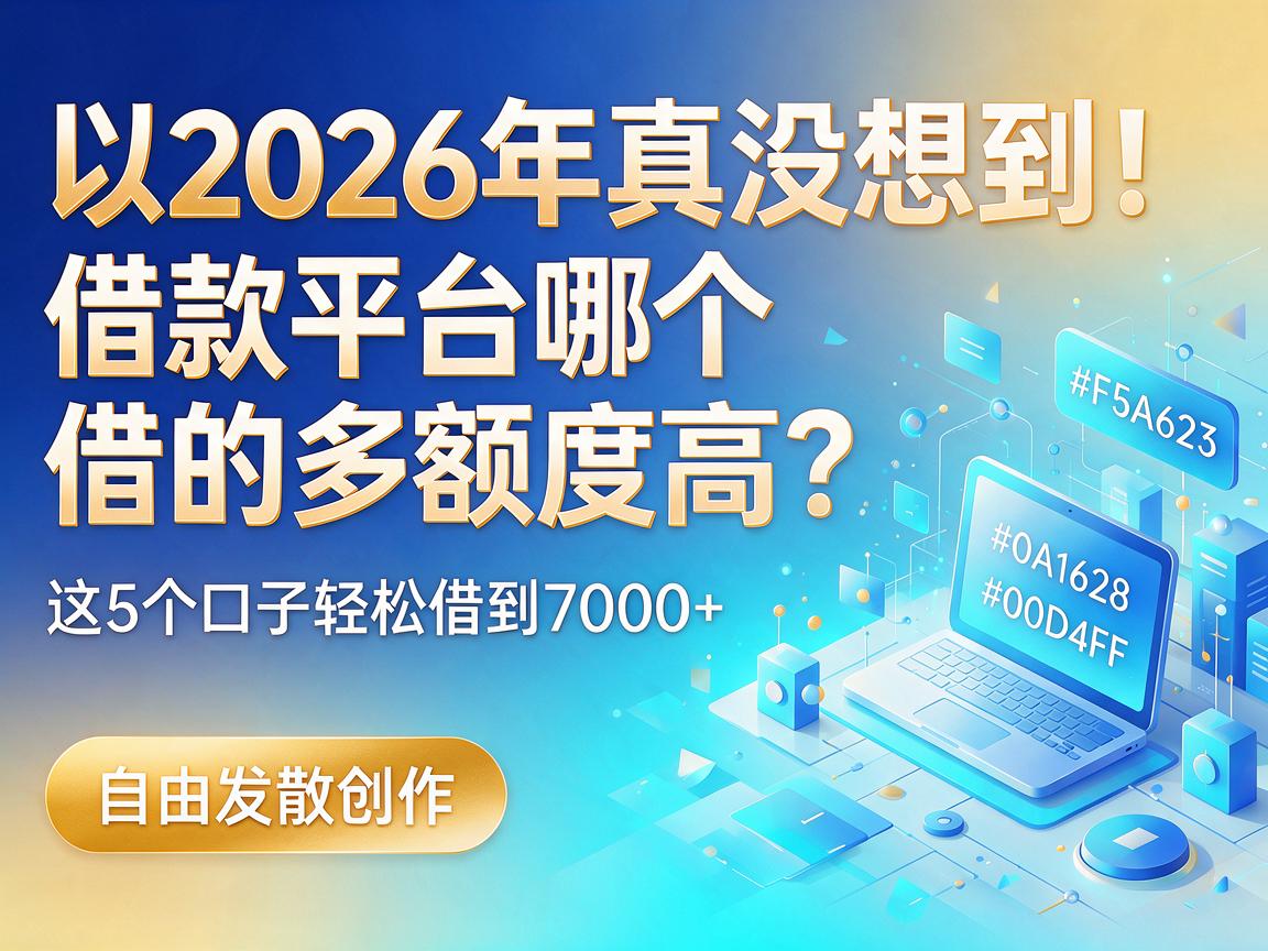 2026年真没想到！借款平台哪个借的多额度高？这5个口子轻松借到7000+