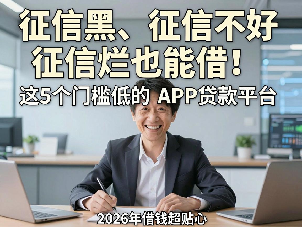 征信黑、征信不好、征信烂也能借！这5个门槛低的APP贷款平台，2026年借钱超贴心