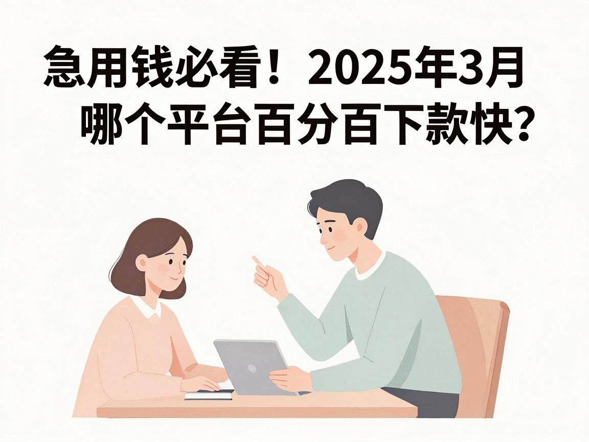 急用钱必看！2025年3月哪个平台百分百下款快？这5个门槛低、5000秒过的口子实测