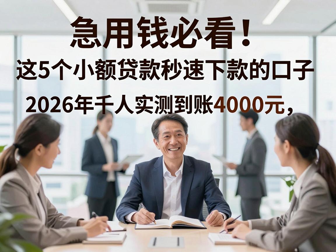 急用钱必看！这5个小额贷款秒速下款的口子，2026年千人实测到账4000元