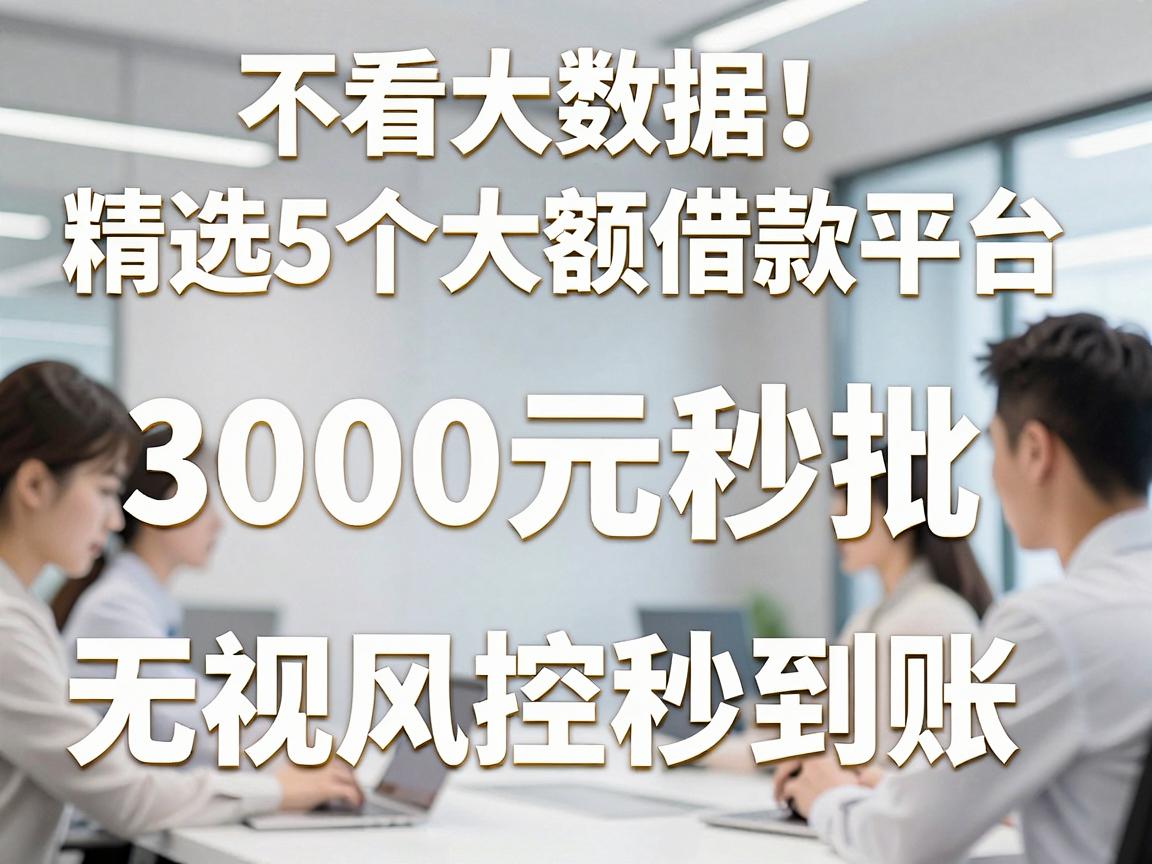 不看大数据！精选5个大额借款平台，3000元秒批无视风控秒到账