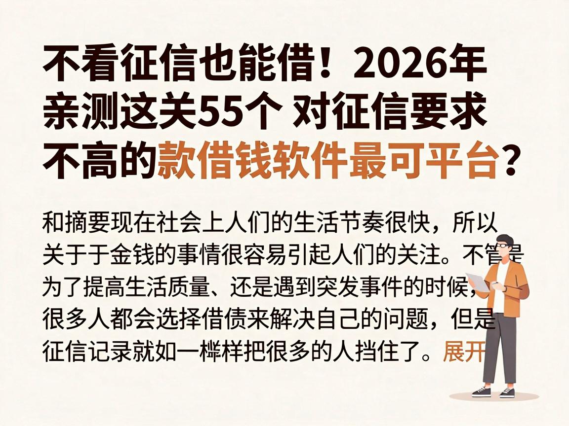 不看征信也能借！2026年亲测这5个对征信要求不高的秒批借款平台，哪款借钱软件最可靠？