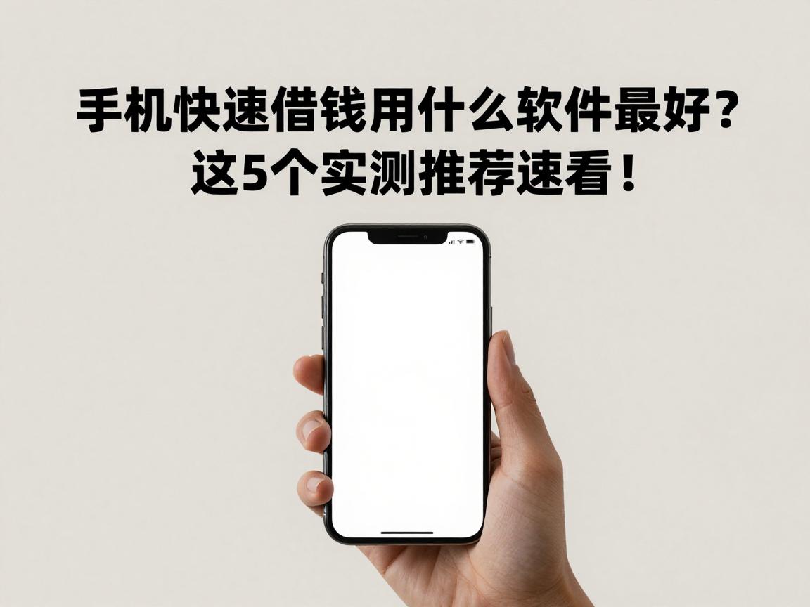 手机快速借钱用什么软件最好？这5个实测推荐速看！