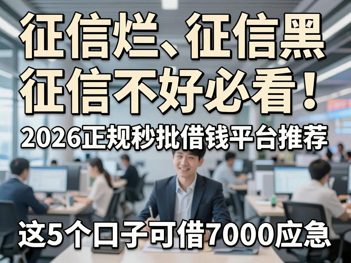 征信烂、征信黑、征信不好必看!2026正规秒批借钱平台推荐,这5个口子可借7000应急