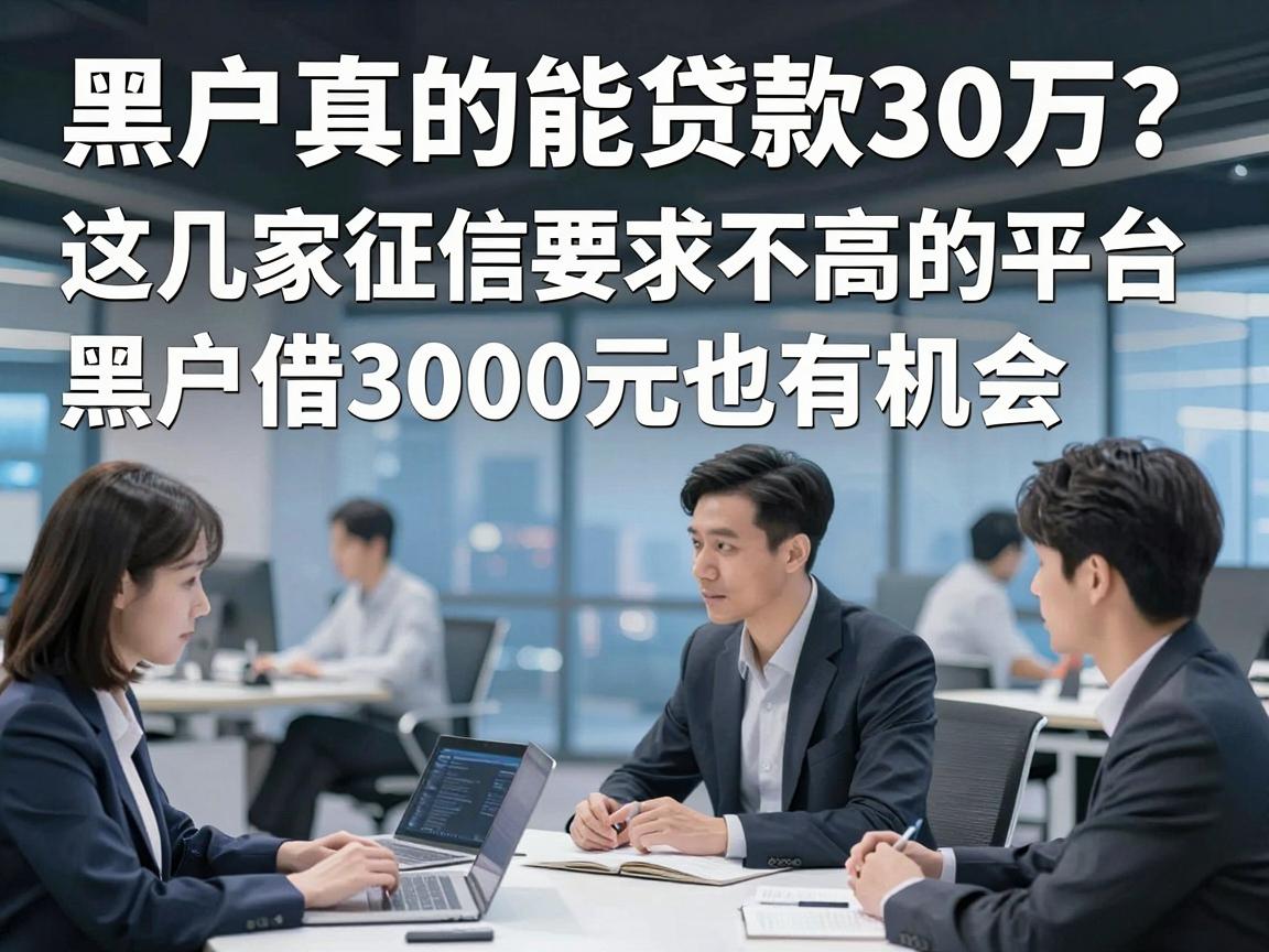 黑户真的能贷款30万？这几家征信要求不高的平台，黑户借3000元也有机会！