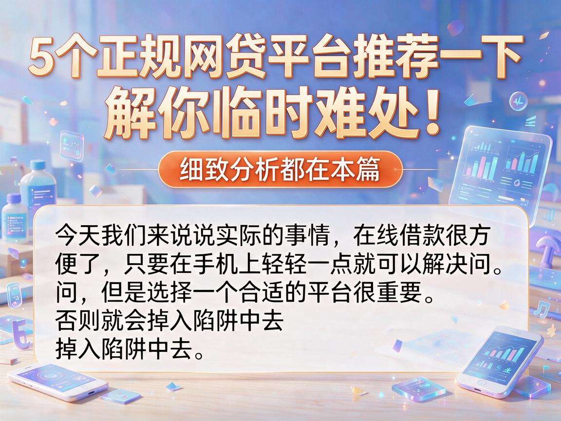 5个正规网贷平台推荐一下，解你临时难处！细致分析都在本篇
