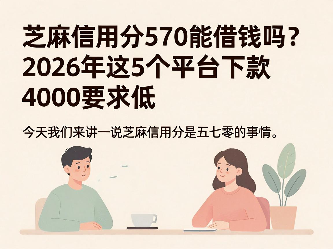 芝麻信用分570能借钱吗？2026年这5个平台下款4000要求低、步骤超清晰