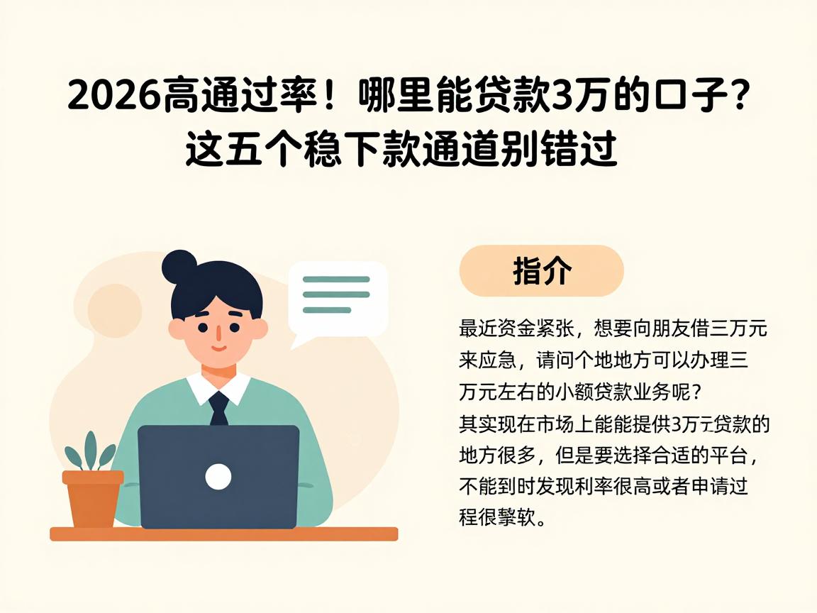 2026高通过率！哪里能贷款3万的口子？这五个稳下款通道别错过
