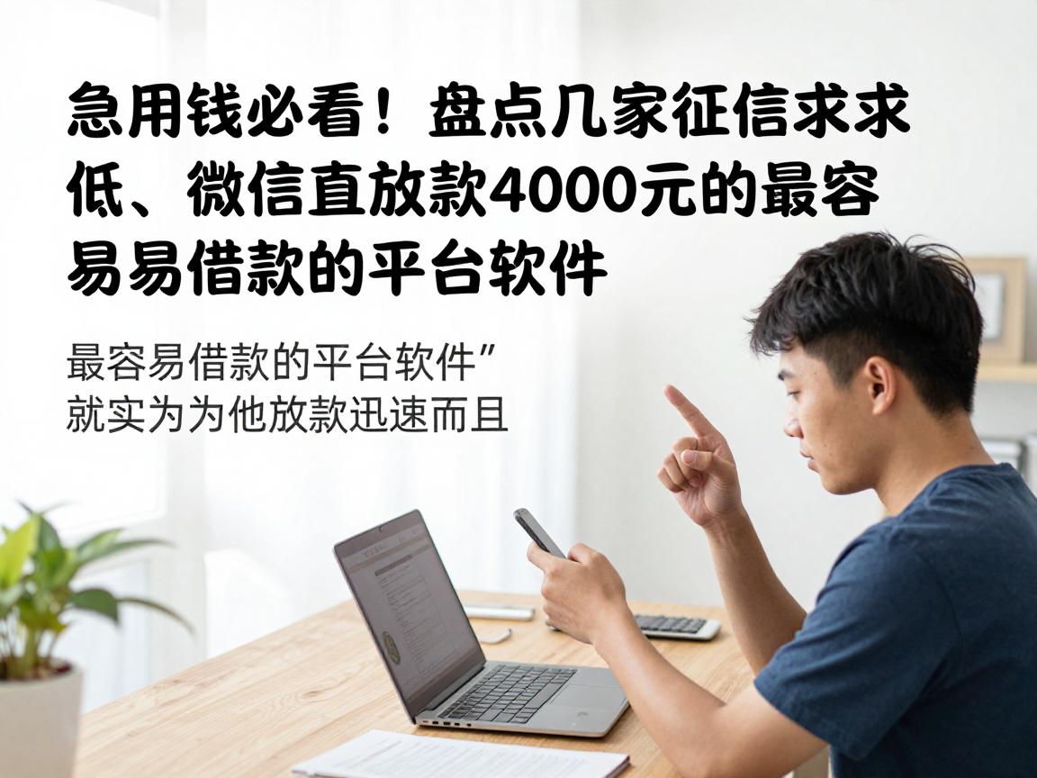 急用钱必看！盘点几家征信要求低、微信直接放款4000元的最容易借款的平台软件
