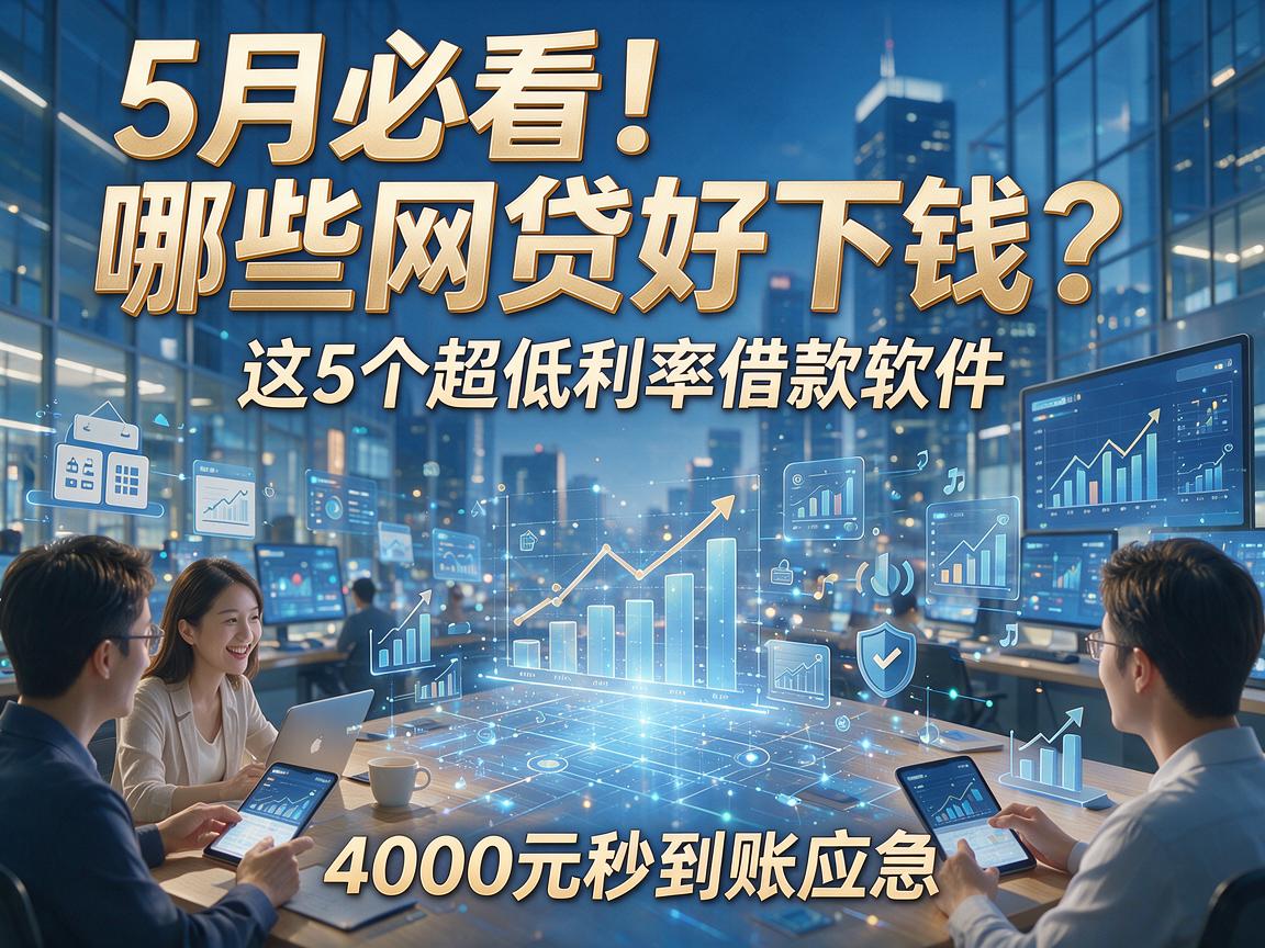 5月必看！哪些网贷好下钱？这5个超低利率借款软件，4000元秒到账应急