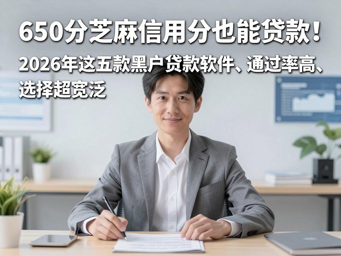 650分芝麻信用分也能贷款！2026年这五款黑户贷款软件通过率高、选择超宽泛