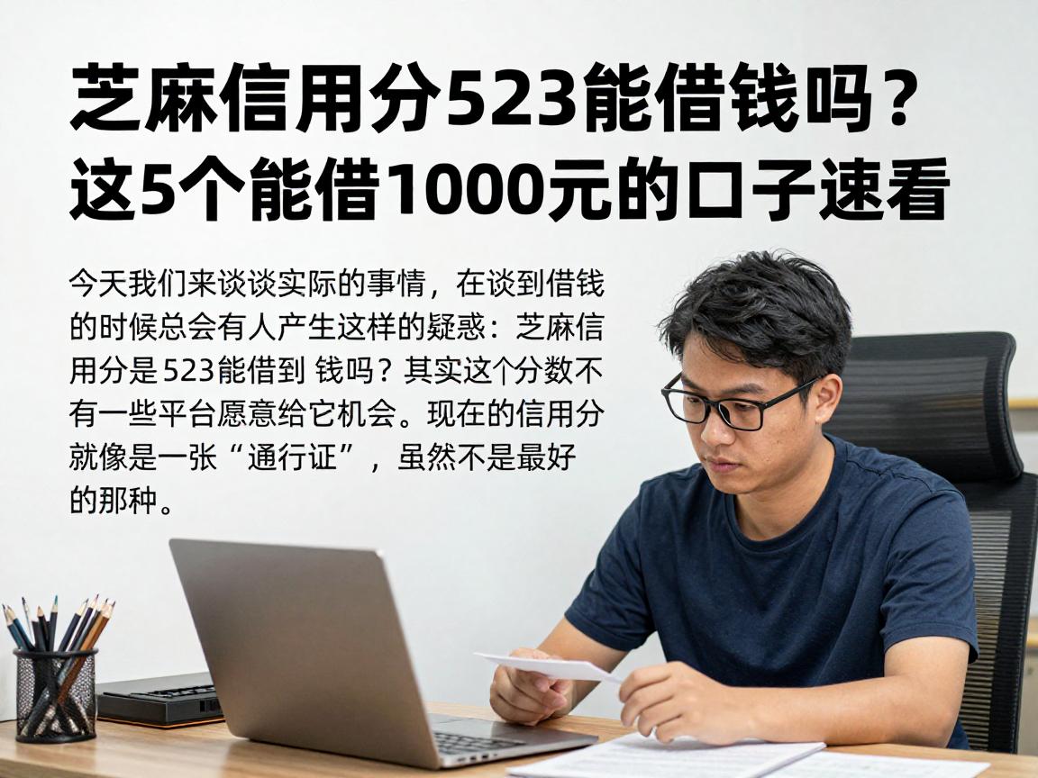 芝麻信用分523能借钱吗？这5个能借1000元的口子速看