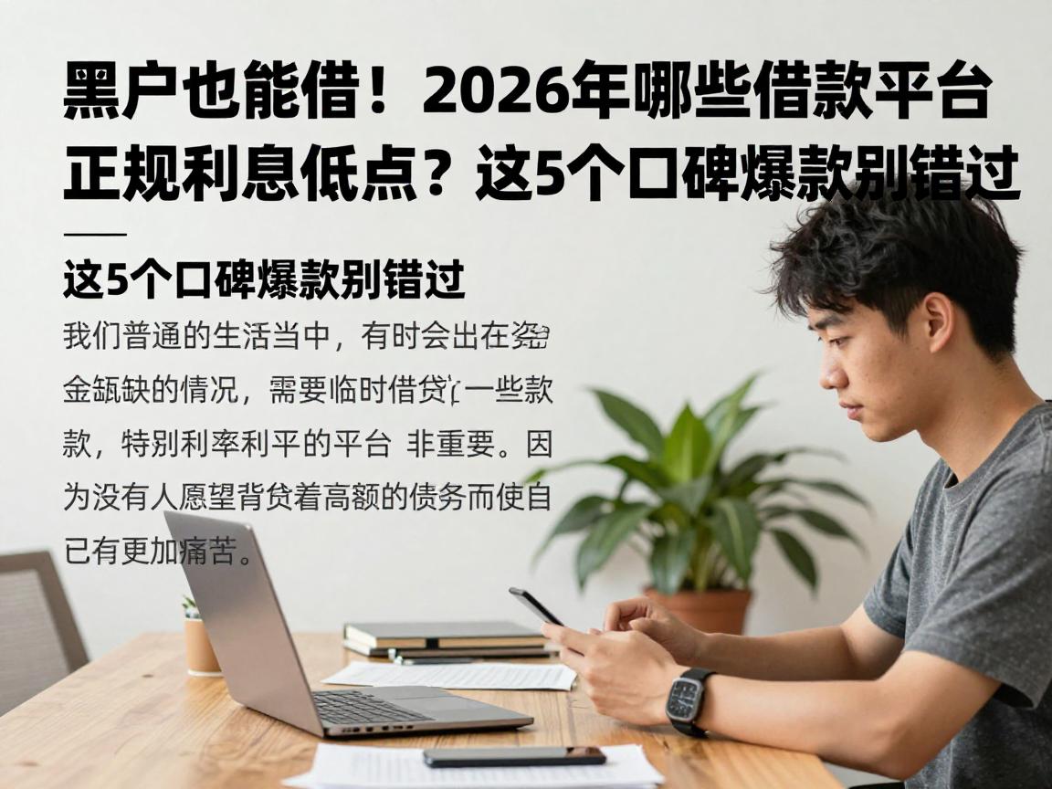 黑户也能借！2026年哪些借款平台正规利息低点？这5个口碑爆款别错过