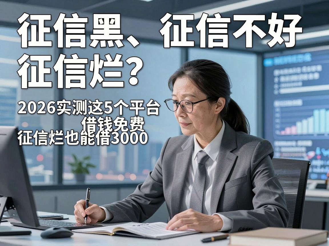 征信黑、征信不好、征信烂？2026实测这5个平台借钱免费，征信烂也能借3000！