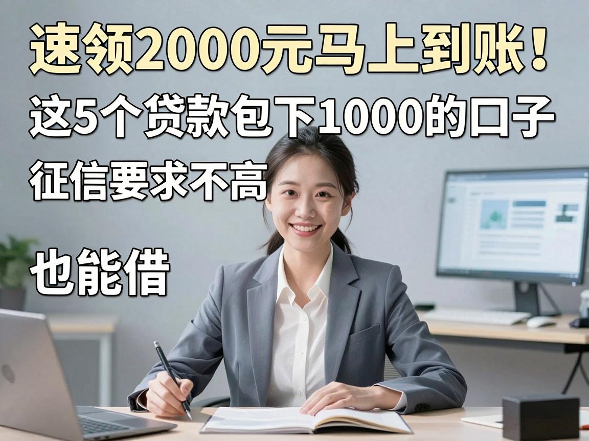 速领2000元马上到账！这5个贷款包下1000的口子，征信要求不高也能借