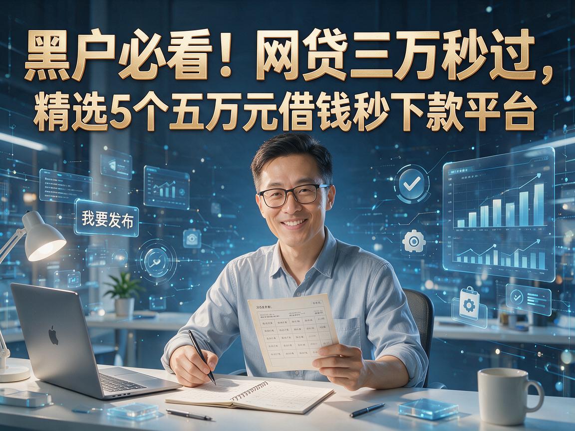 黑户必看！网贷三万秒过，精选5个五万元借钱秒下款平台