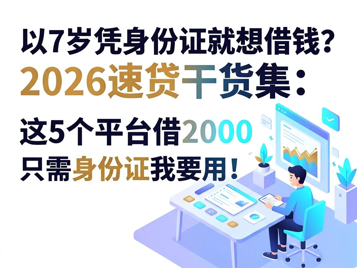 7岁凭身份证就想借钱？2026速贷干货集：这5个平台借2000只需身份证我要用！
