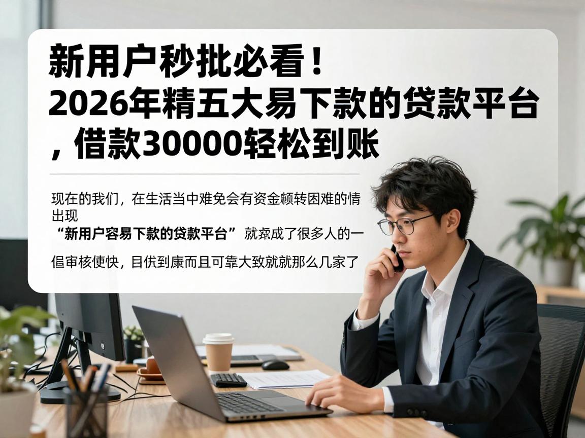新用户秒批必看！2026年精选五大容易下款的贷款平台，借款30000轻松到账