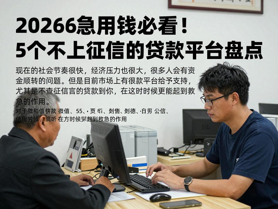 2026年急用钱必看!5个不上征信的贷款平台盘点,临时周转超好用