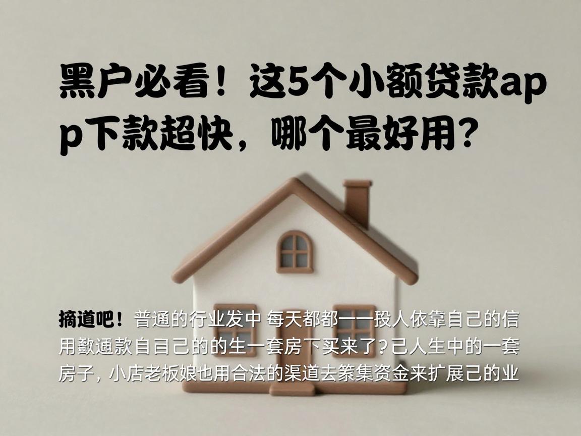 黑户必看！这5个小额贷款app下款超快，哪个最好用？