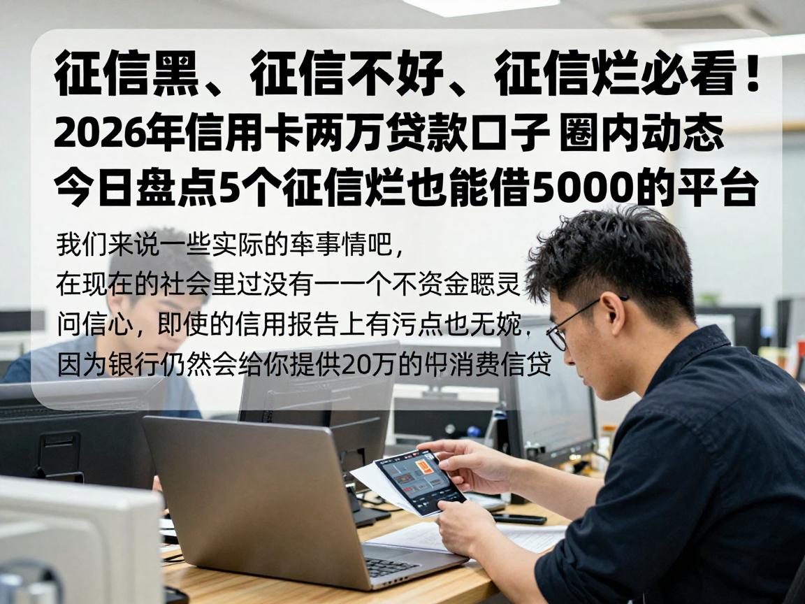 征信黑、征信不好、征信烂必看！2026年信用卡两万贷款口子圈内动态，今日盘点5个征信烂也能借5000的平台