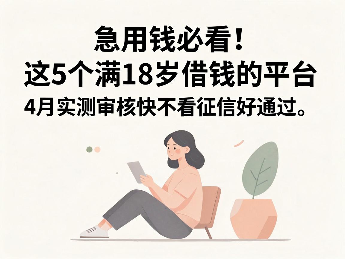 急用钱必看！这5个满18岁借钱的平台，4月实测审核快不看征信好通过