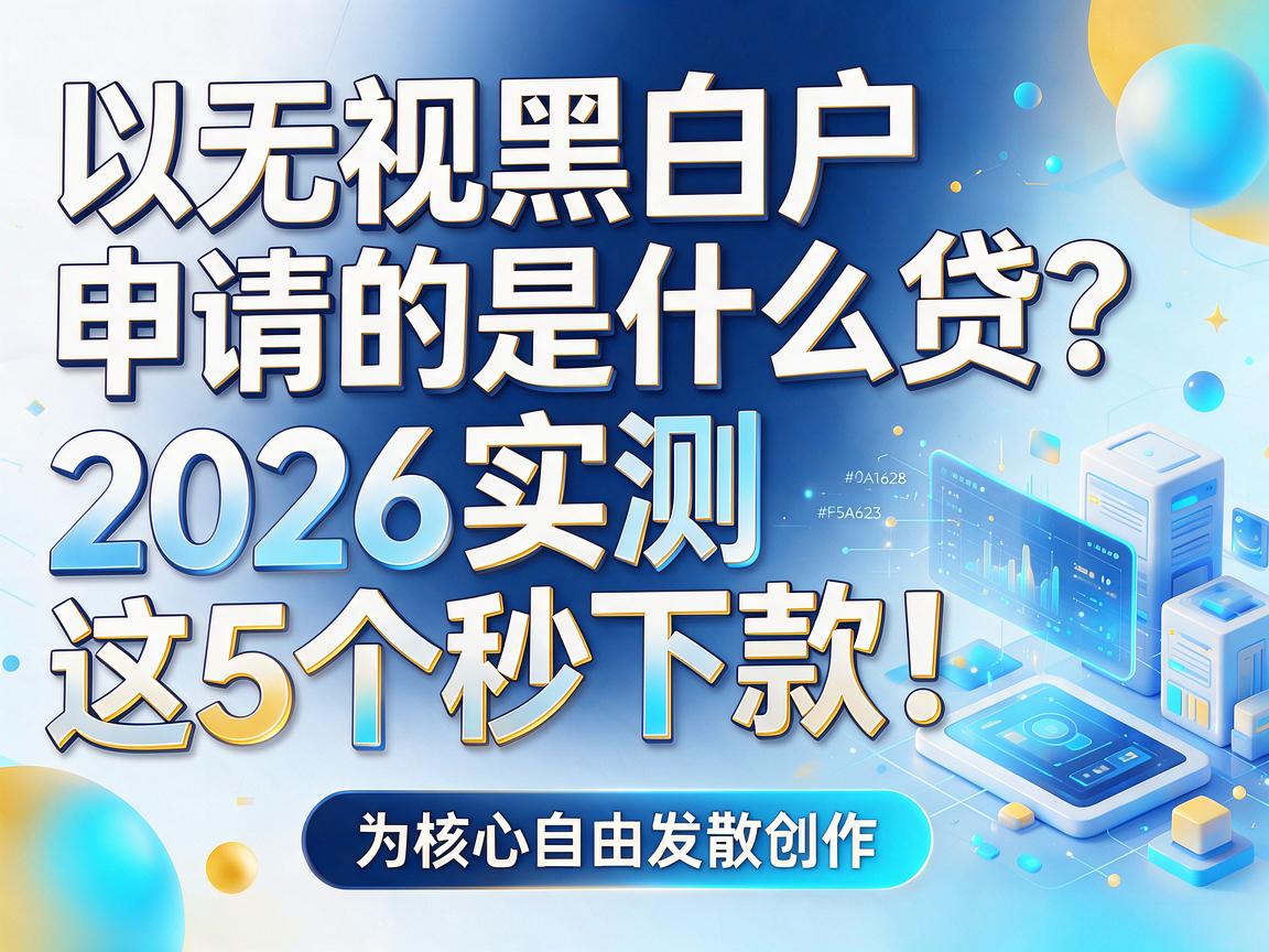 无视黑白户申请的是什么贷？2026实测这5个秒下款！
