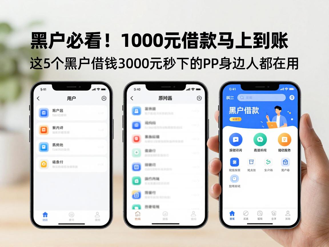 黑户必看！1000元借款马上到账，这5个黑户借钱3000元秒下的APP身边人都在用