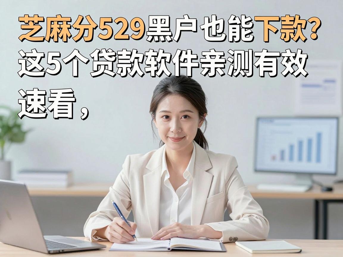 芝麻分529黑户也能下款？这5个贷款软件亲测有效，速看！