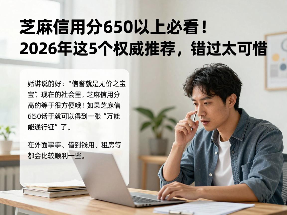 芝麻信用分650以上必看！2026年这5个权威推荐，错过太可惜