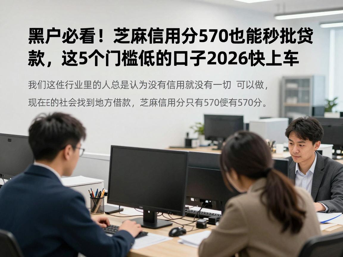 黑户必看！芝麻信用分570也能秒批贷款，这5个门槛低的口子2026快上车