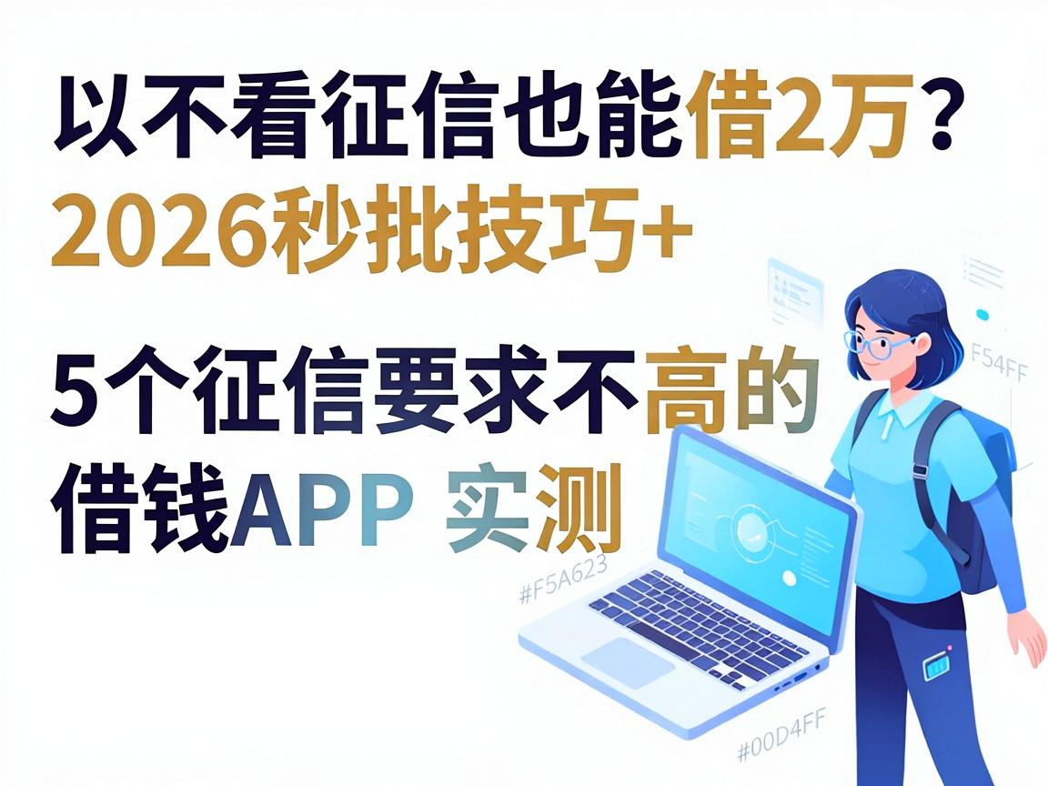 不看征信也能借2万？2026秒批技巧+5个征信要求不高的借钱APP实测