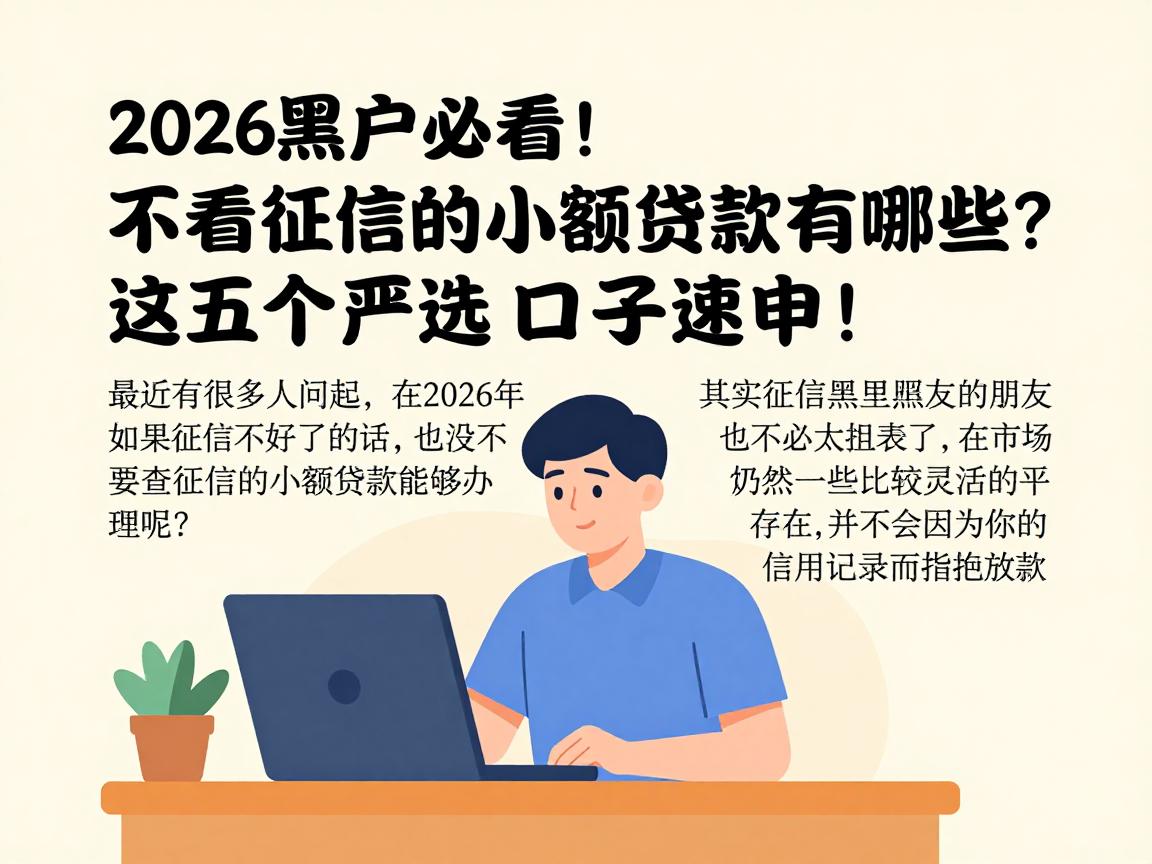 2026黑户必看！不看征信的小额贷款有哪些？这五个严选口子速申！