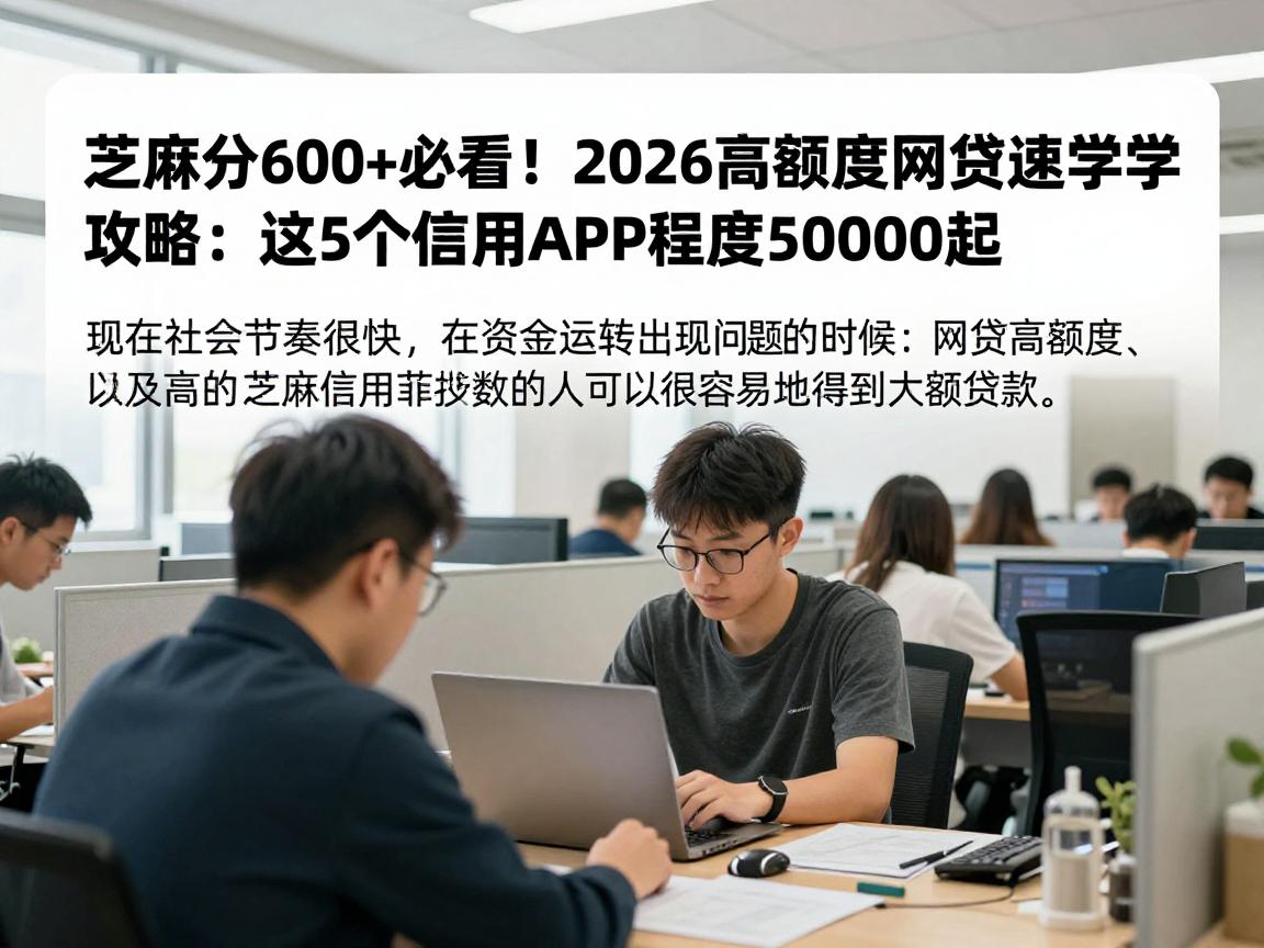 芝麻分600+必看！2026高额度网贷速学攻略：这5个信用APP额度50000起