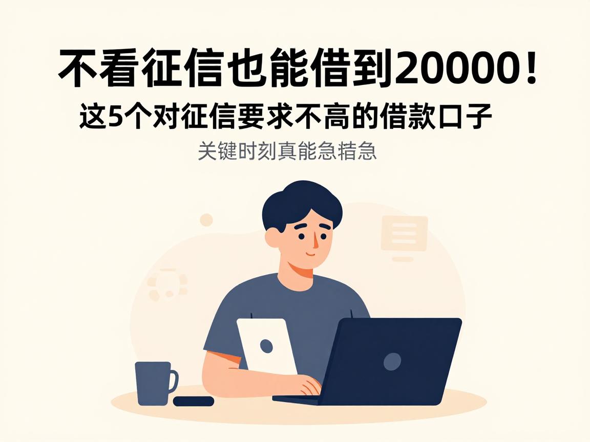不看征信也能借到20000！这5个对征信要求不高的借款口子，关键时刻真能救急