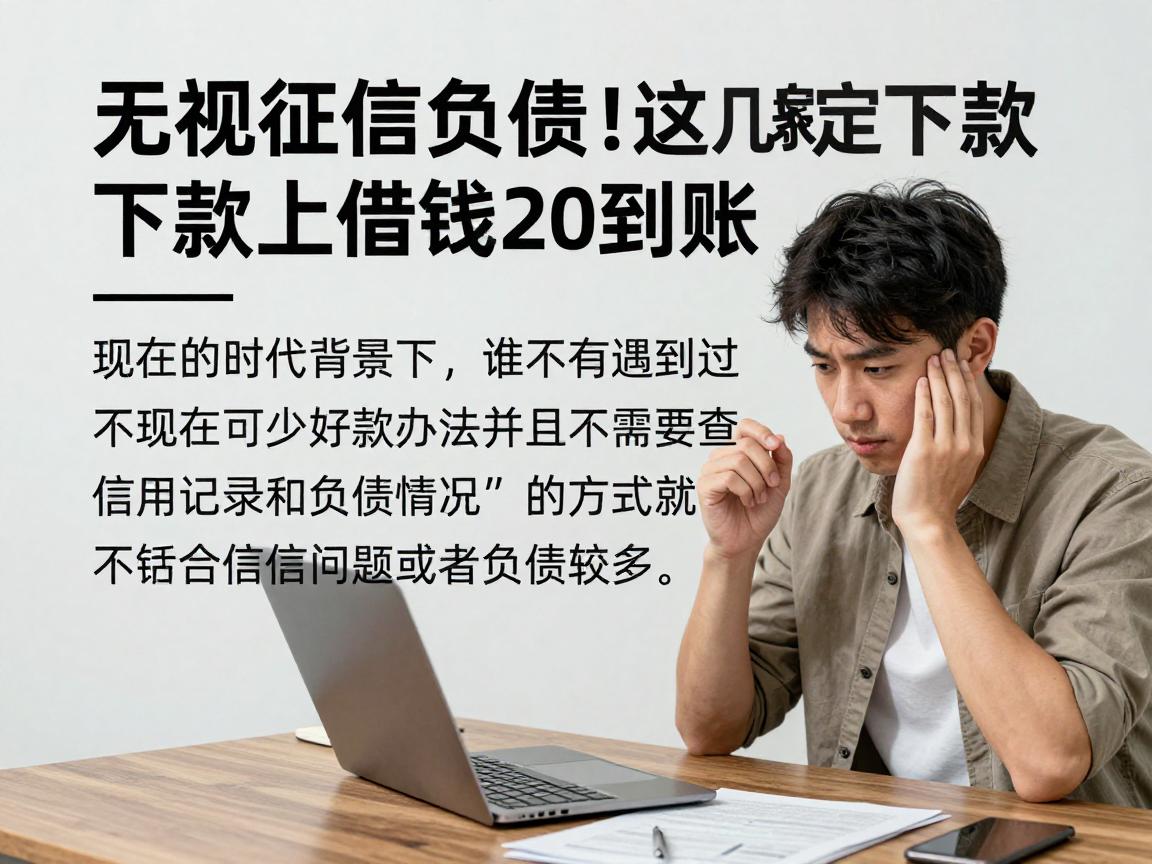 无视征信负债！这几家一定能下款的口子，借钱2000马上到账