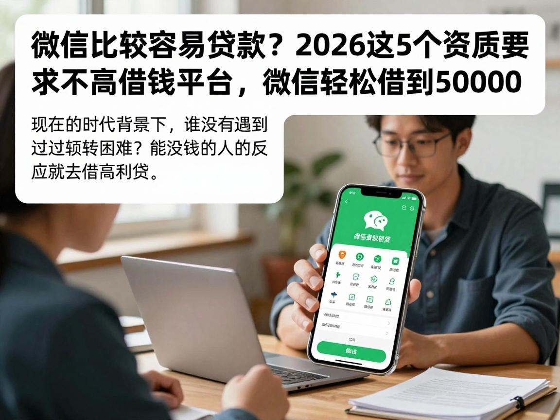 微信比较容易贷款？2026这5个资质要求不高的借钱平台，微信轻松借到50000
