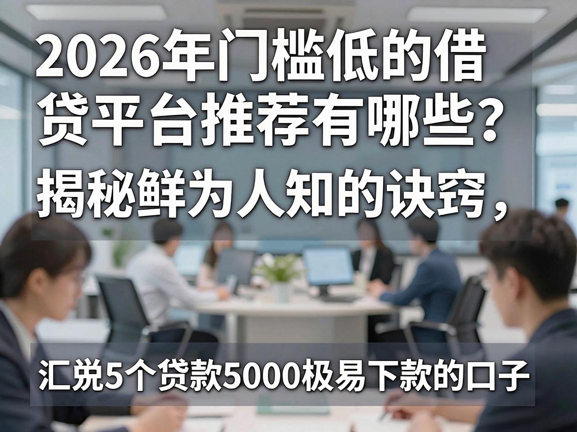 2026年门槛低的借贷平台推荐有哪些？揭秘鲜为人知的诀窍，汇总5个贷款5000极易下款的口子