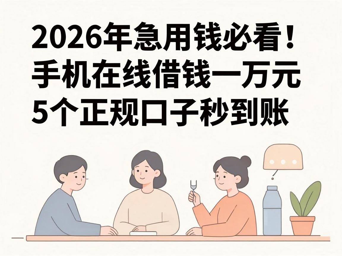 2026年急用钱必看！手机在线借钱一万元，这5个正规口子秒到账