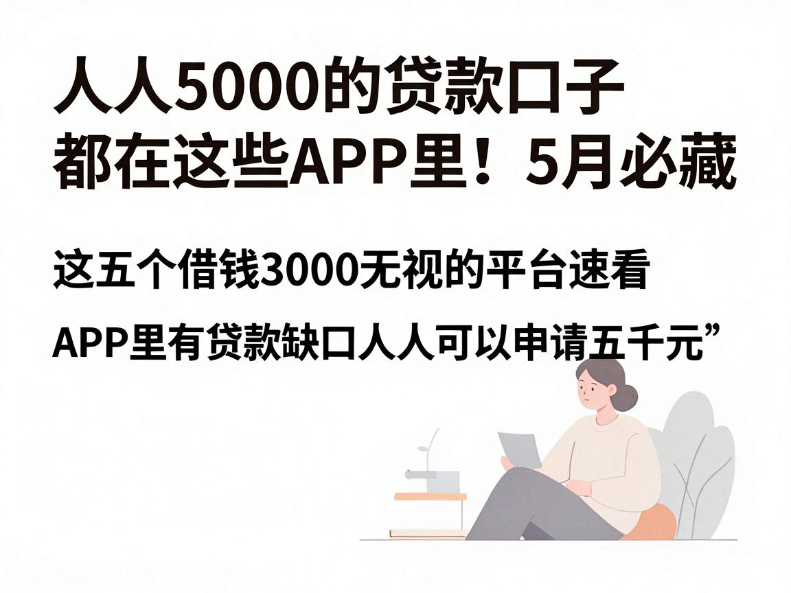 人人5000的贷款口子都在这些APP里！5月必藏，这五个借钱3000无视的平台速看
