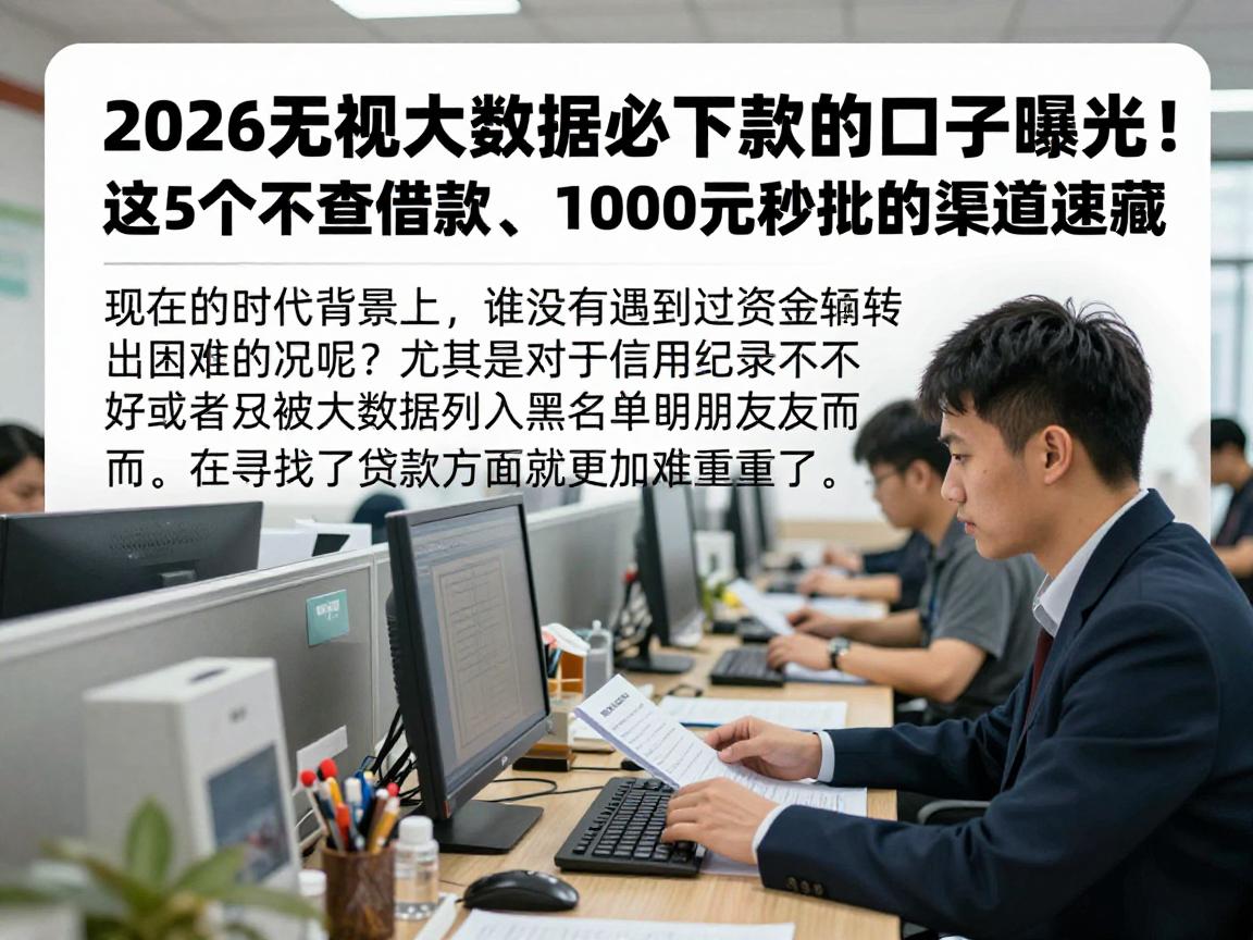 2026无视大数据必下款的口子曝光！这5个不查借款、1000元秒批的渠道速藏