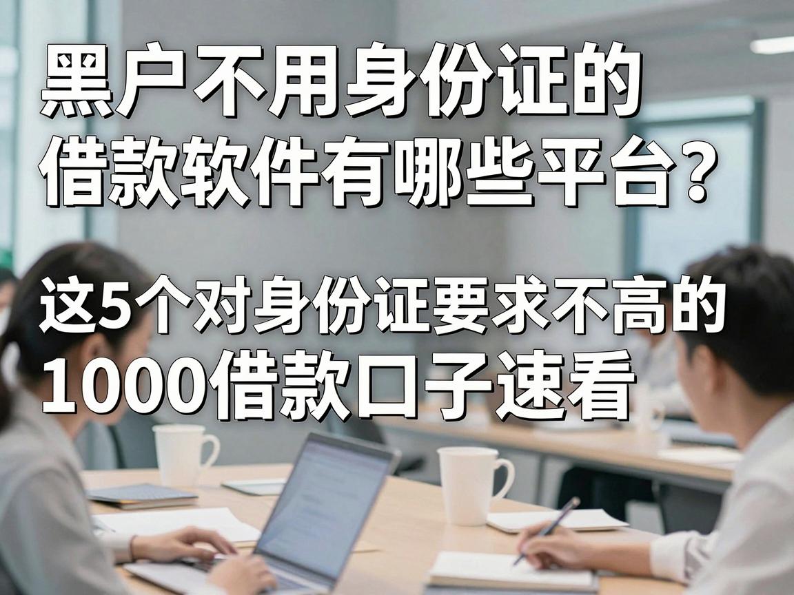 黑户不用身份证的借款软件有哪些平台？这5个对身份证要求不高的1000借款口子速看