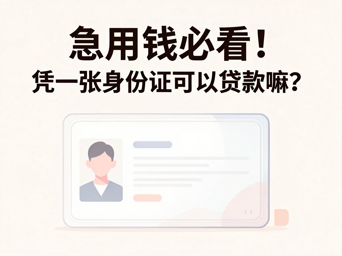急用钱必看！凭一张身份证可以贷款嘛？2026年实测这5个直接借钱的软件app