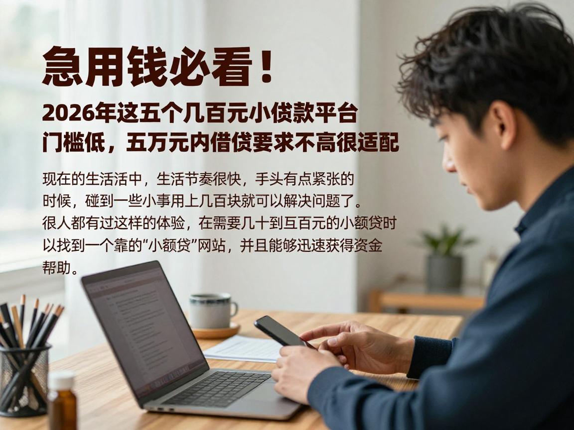 急用钱必看！2026年这五个几百元小额贷款平台门槛低，五万元内借款要求不高很适配