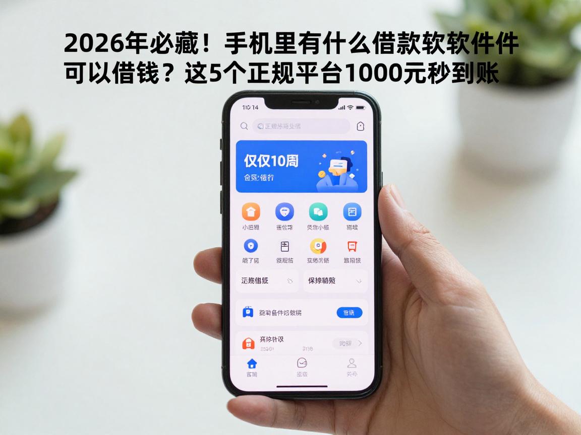 2026年必藏！手机里有什么借款软件可以借钱？这5个正规平台1000元秒到账